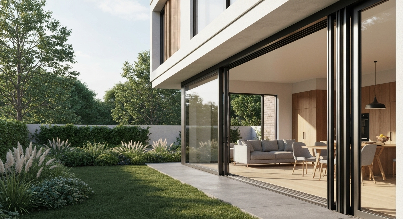 Modern home with lift and slide doors