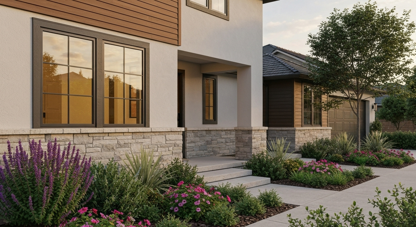 Modern home with new windows
