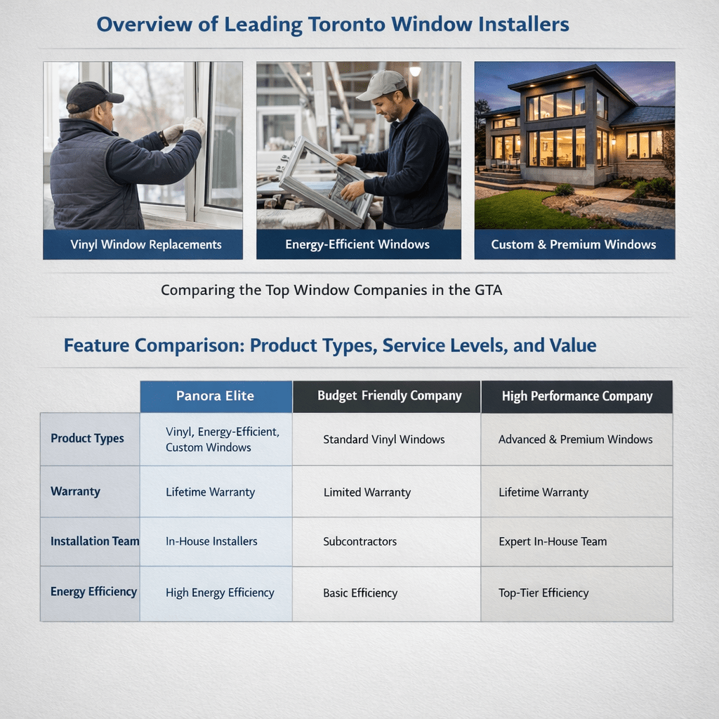 Comparison of Toronto window installation companies by product and performance